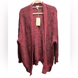 A new day burgundy long sleeve cardigan